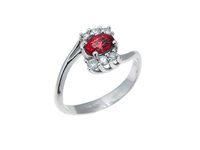 Anello Guerretta Gioielli Donna Anello Rubino in Oro bianco Rubino 0.66 Ct ABRU080-13 - ABRU080-13